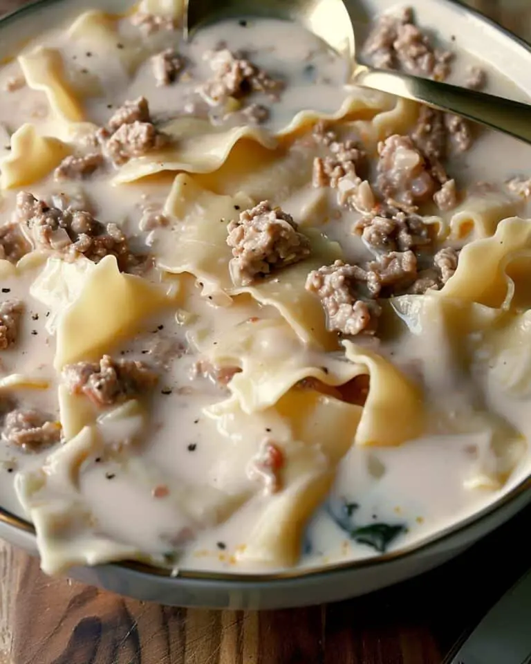 Creamy White Lasagna Soup