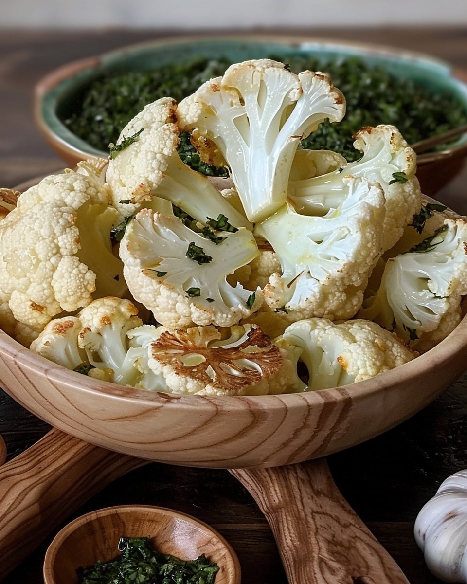Crispy Cauliflower Steaks with Zesty Lemon Herb Chimichurri