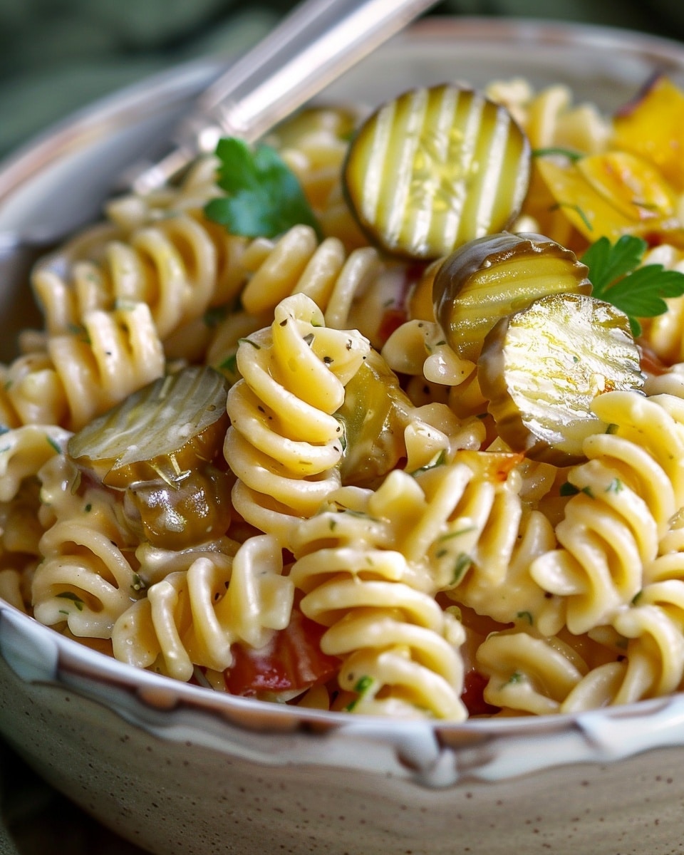 Homemade Dill Pickle Pasta Salad Recipe Idea