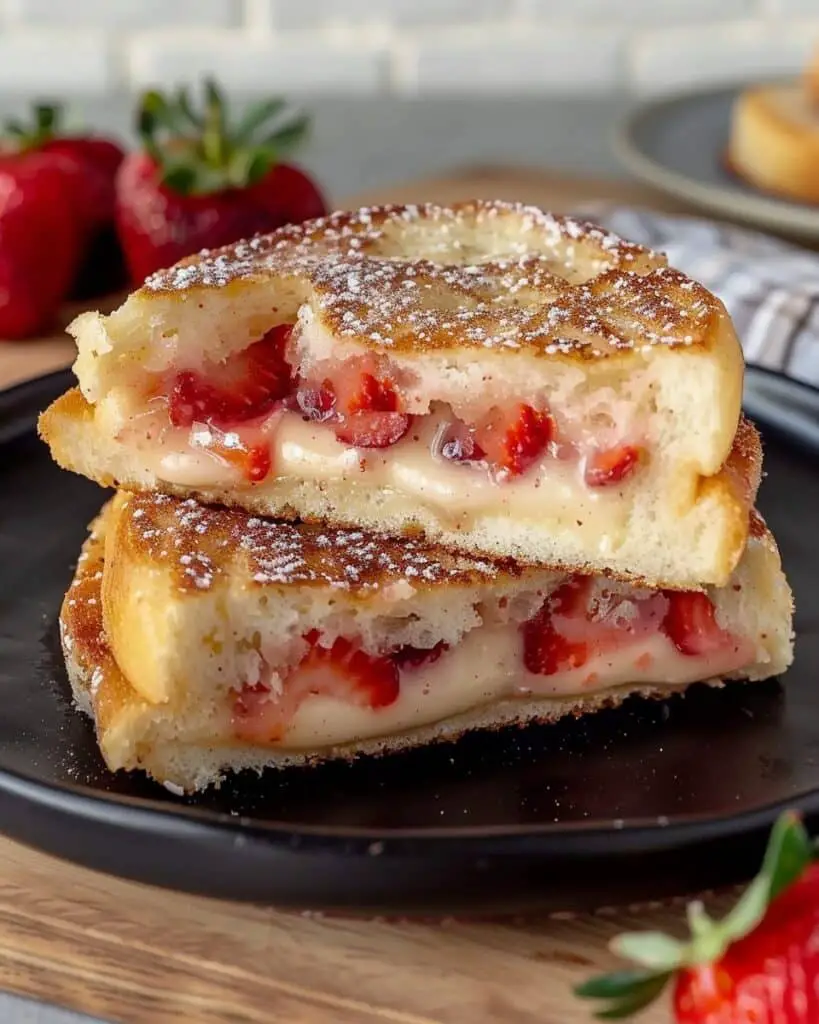 Fluffy Stuffed Strawberry French Toast