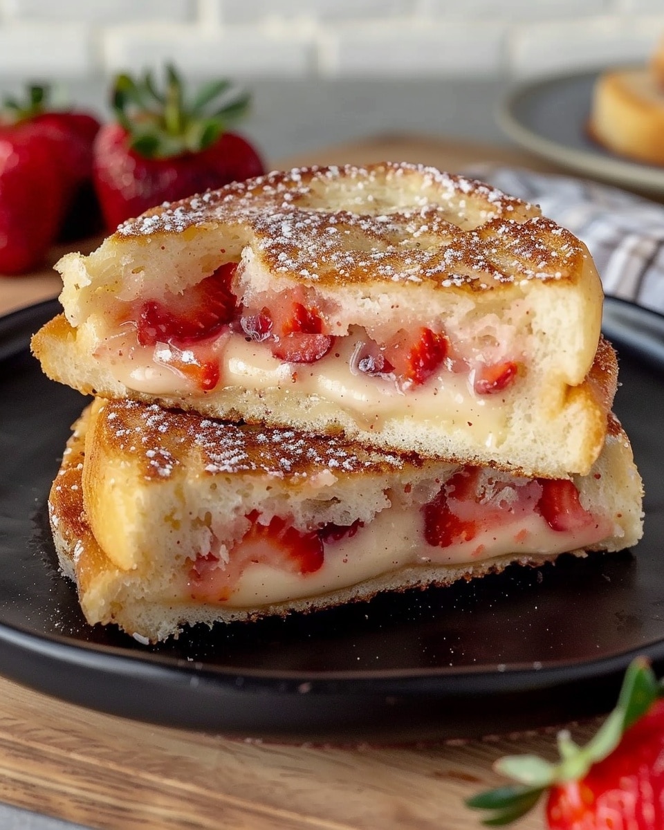 Fluffy Stuffed Strawberry French Toast