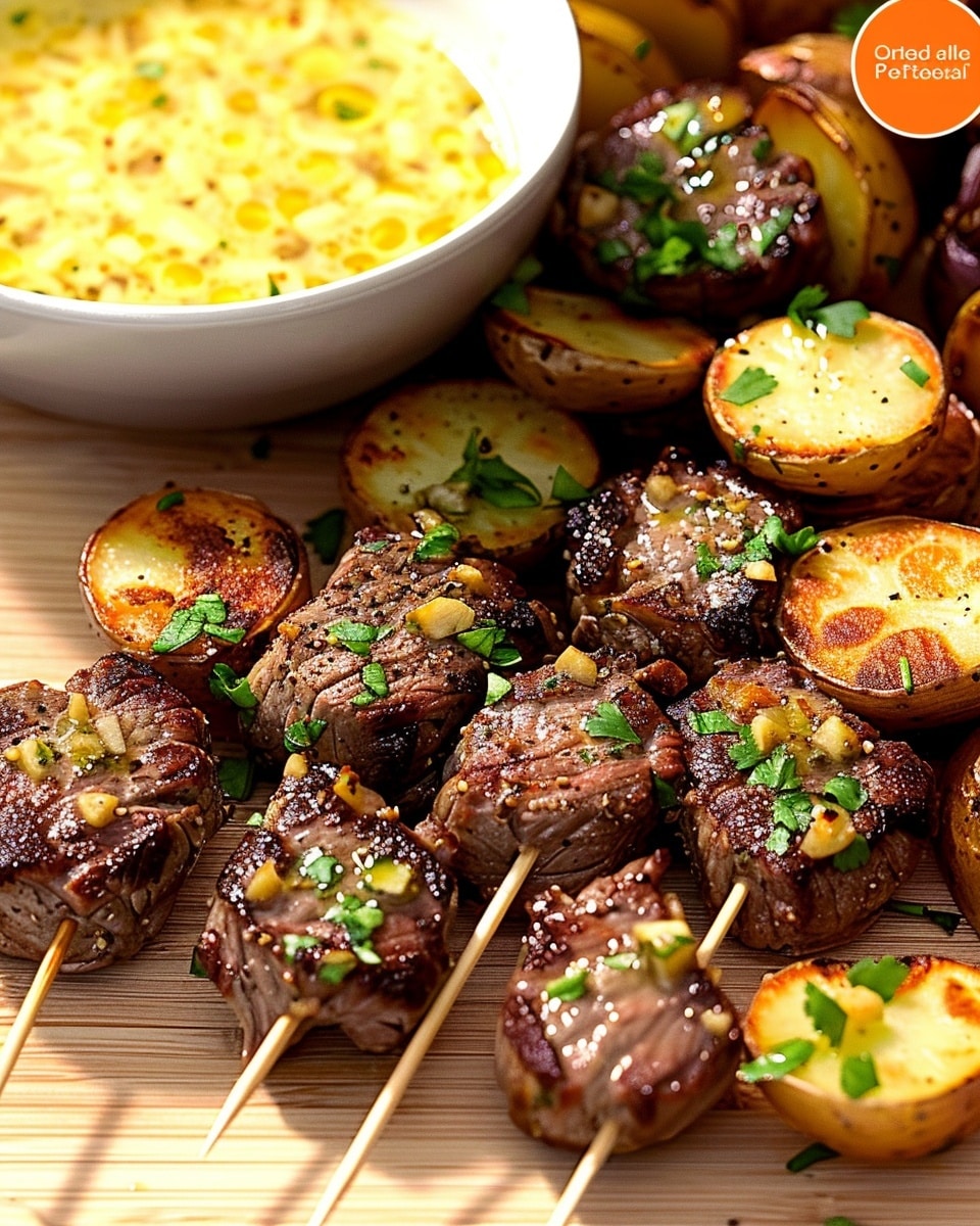 Garlic Butter Steak Bites and Potatoes