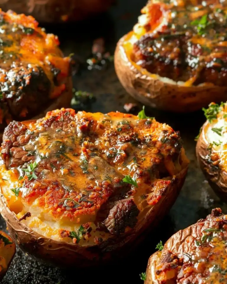 Loaded Baked Potato with Garlic Butter Steak Bites