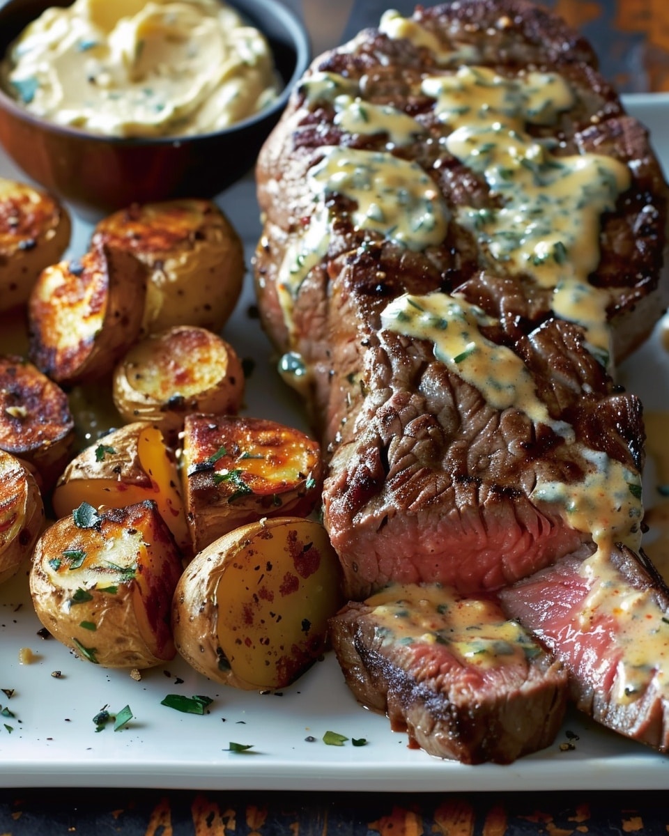 Loaded Baked Potato with Garlic Butter Steak Bites