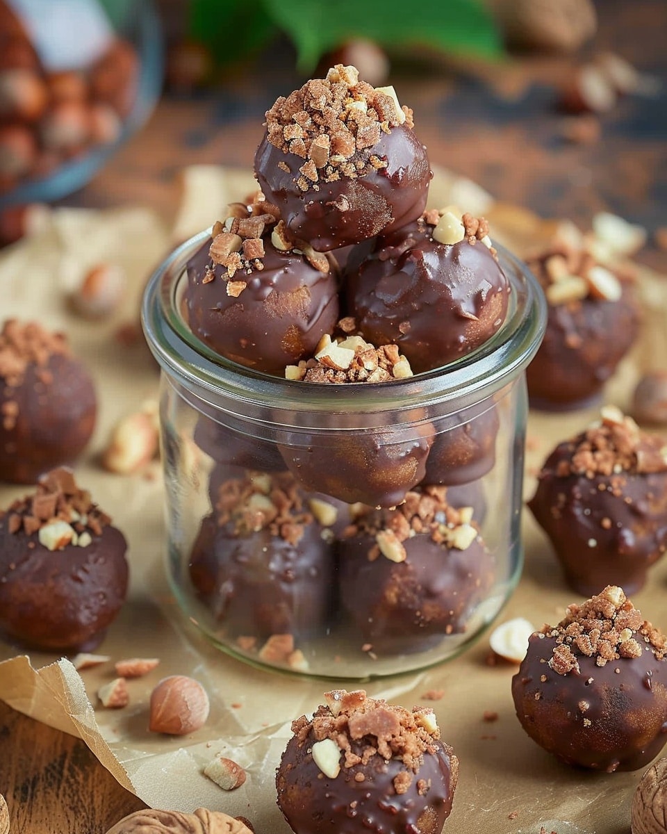 Nutty Chocolate Balls with Hazelnut Crunch