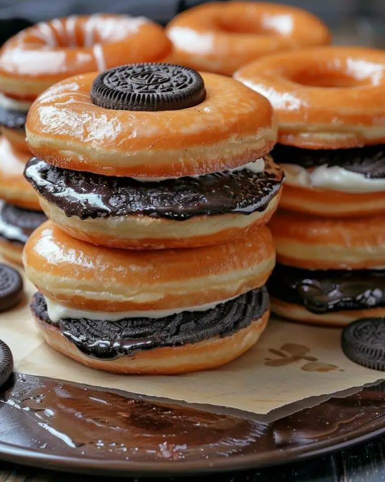 Oreo Cheesecake Stuffed Donut Burger
