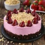 Peanut Butter Strawberry Jelly Poke Cake