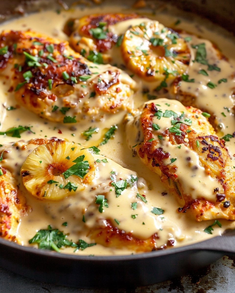 Pineapple Gouda Chicken with Sweet Chili Cream