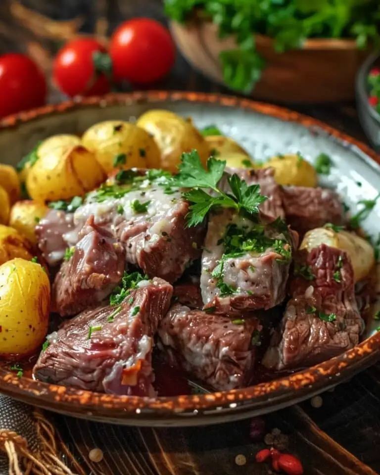 Slow Cooker Garlic Butter Beef with Potatoes