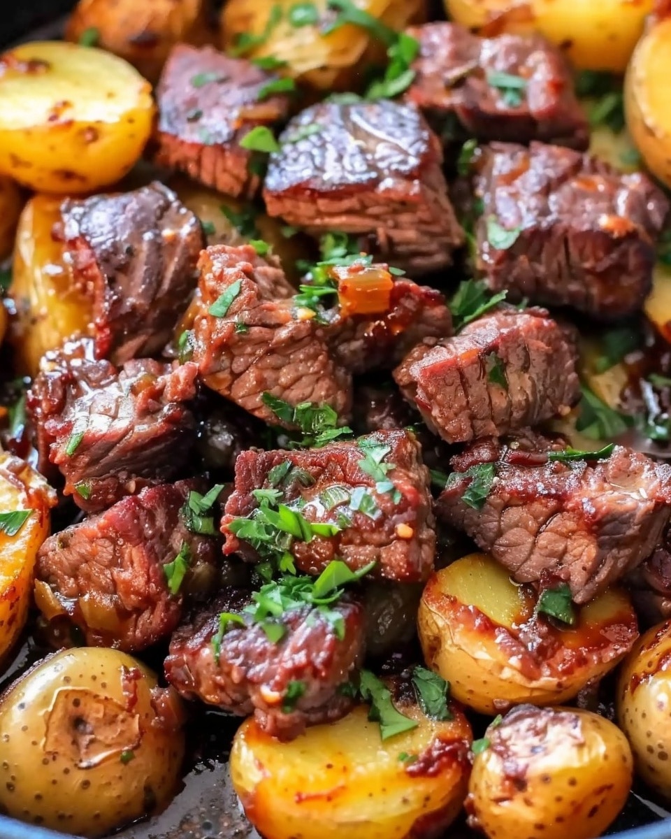 Slow Cooker Garlic Butter Beef with Potatoes