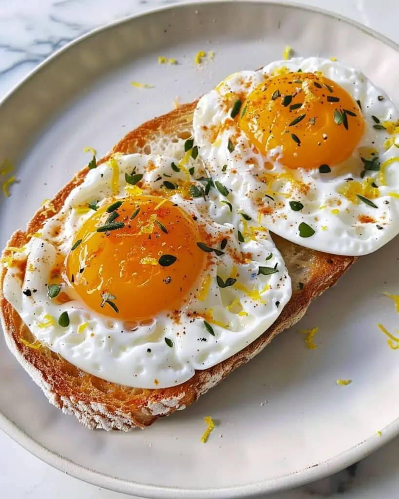 Smashed Egg Toasts with Herby Lemon Yogurt