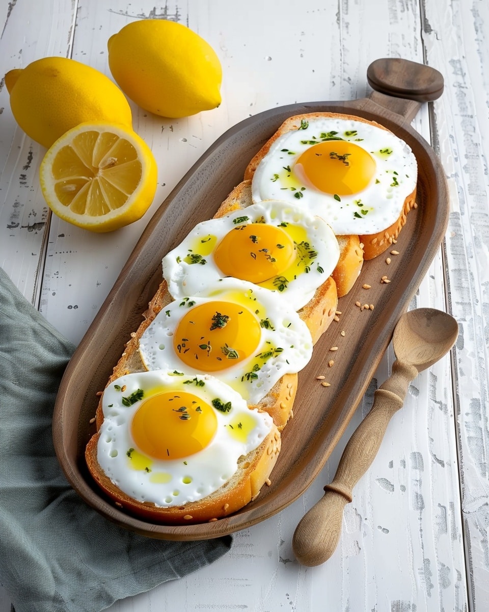 Smashed Egg Toasts with Herby Lemon Yogurt