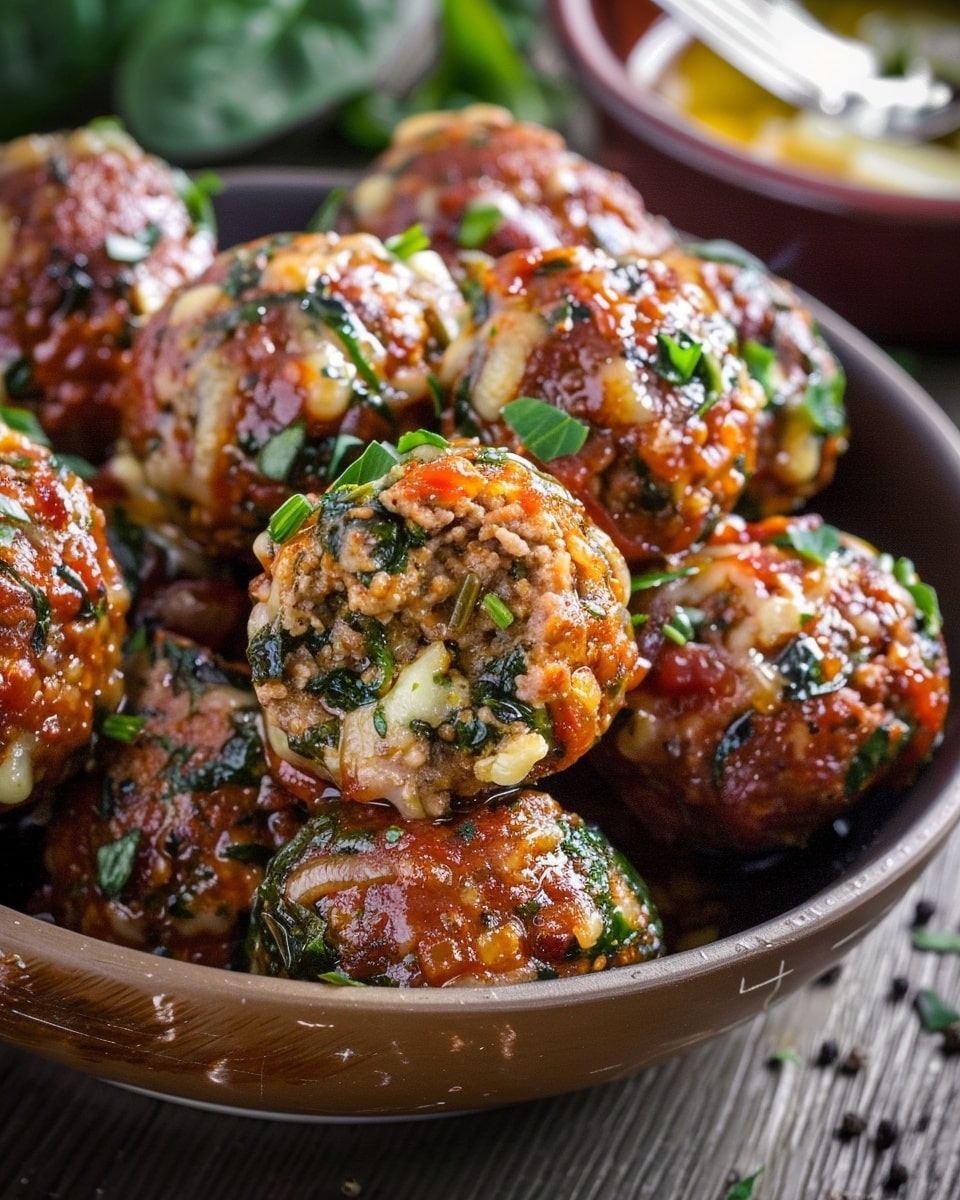 Ho to make Spinach Garlic Meatballs Stuffed with Mozzarella