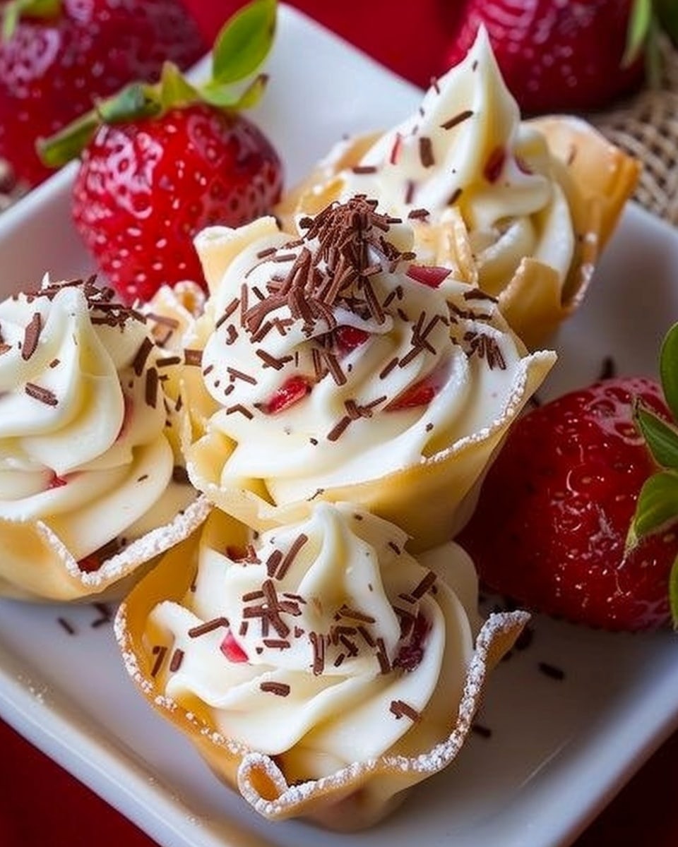 Strawberry Cheesecake Wonton Bites