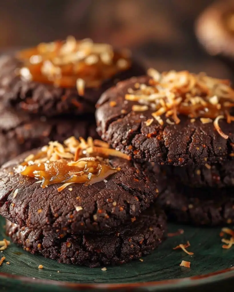 Sugar-Free Chocolate Caramel Coconut Cookies
