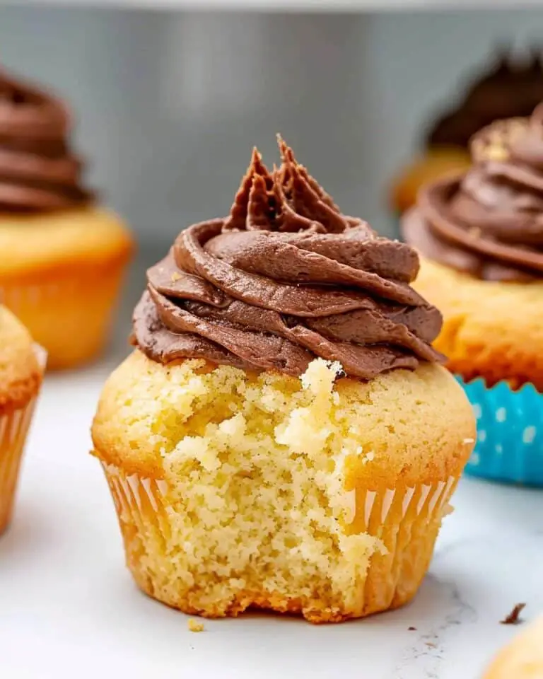 Yellow Cupcakes with Chocolate Frosting