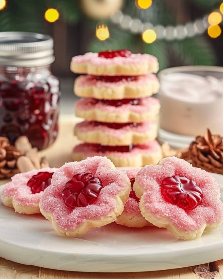 Buttery Jammy Dodger Flower Cookies