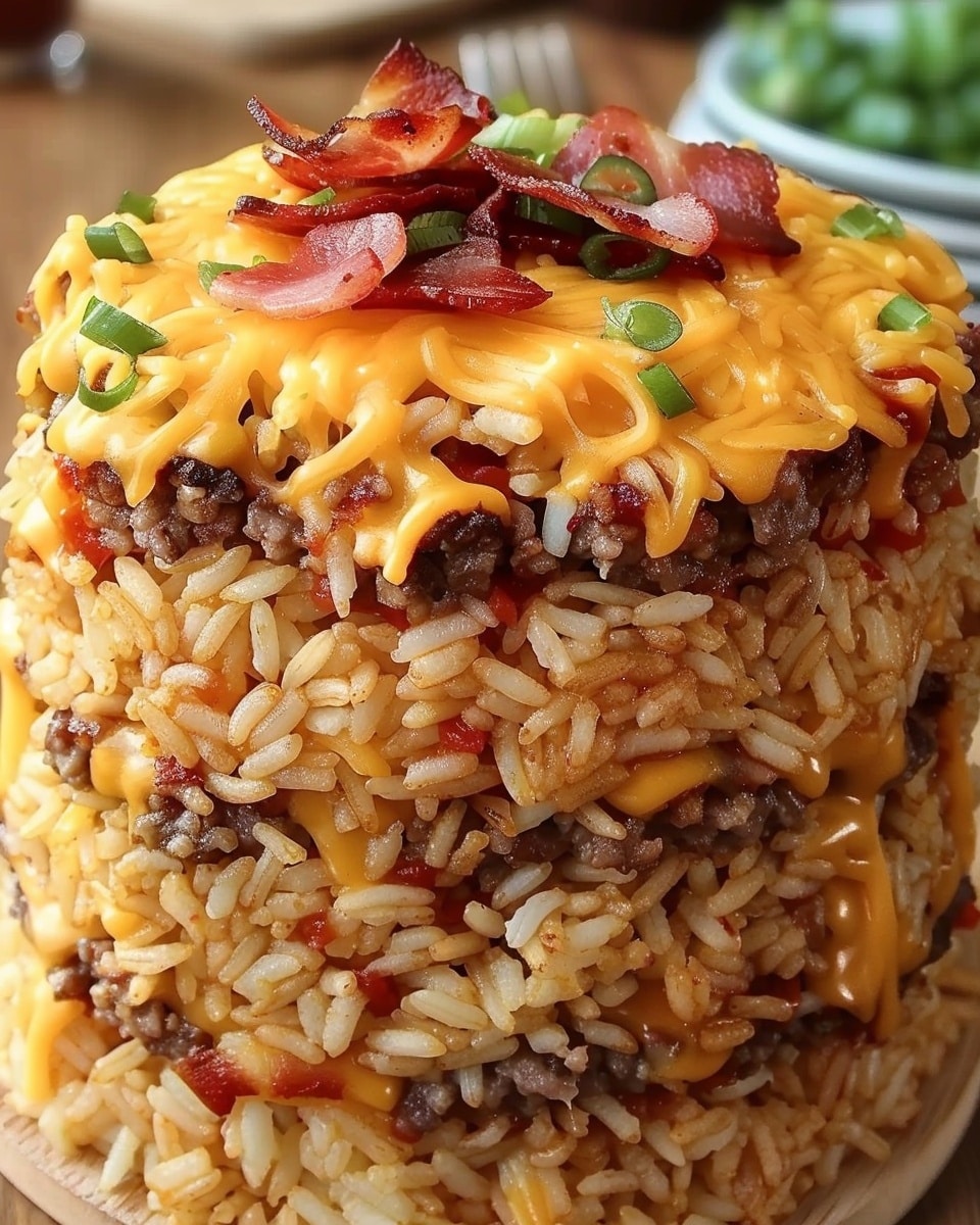 Cheeseburger Rice Stack