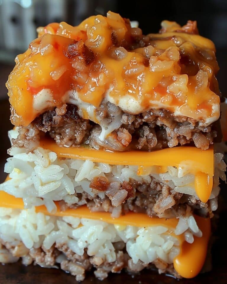 Cheeseburger Rice Stack