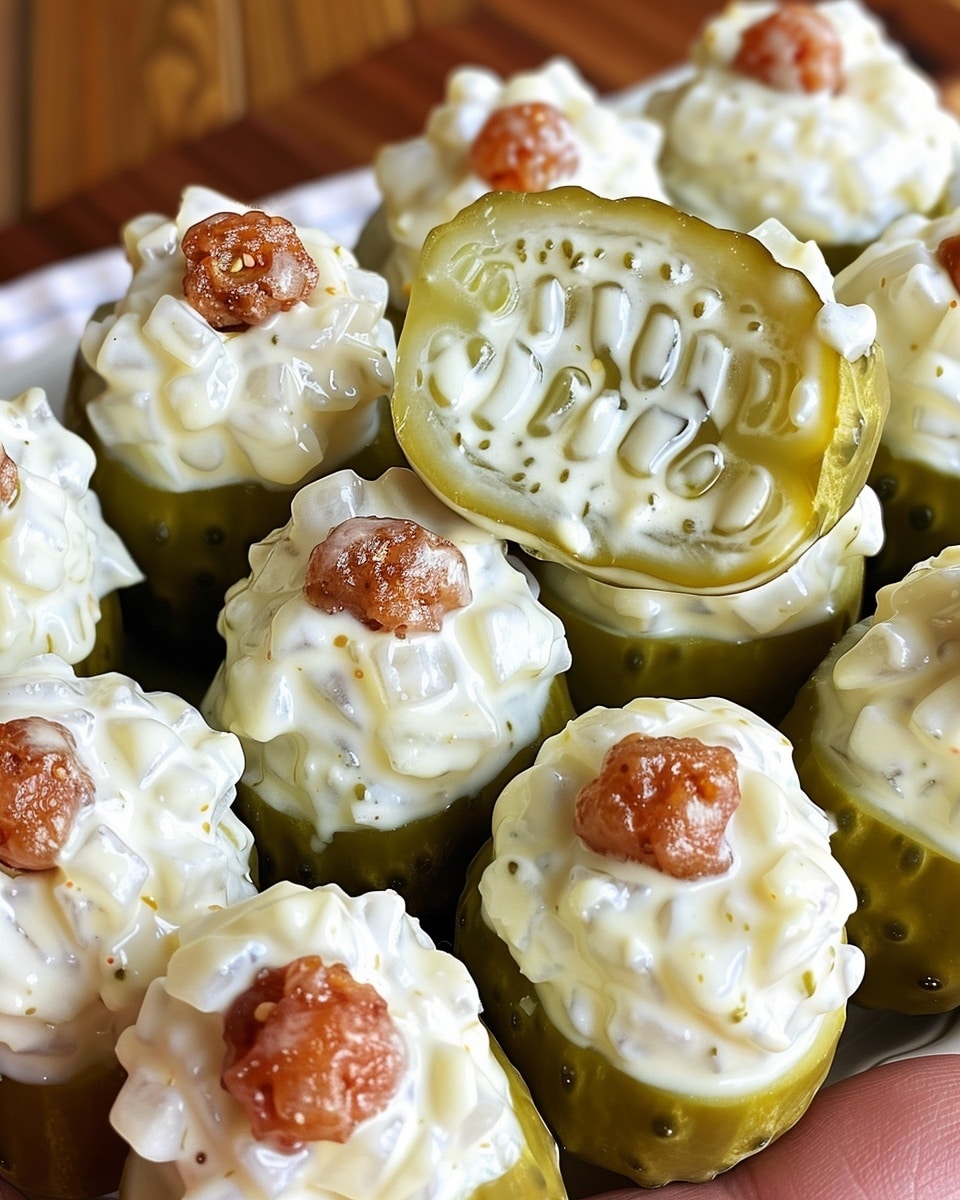 Creamy Pickle Bombs (Stuffed Pickles)