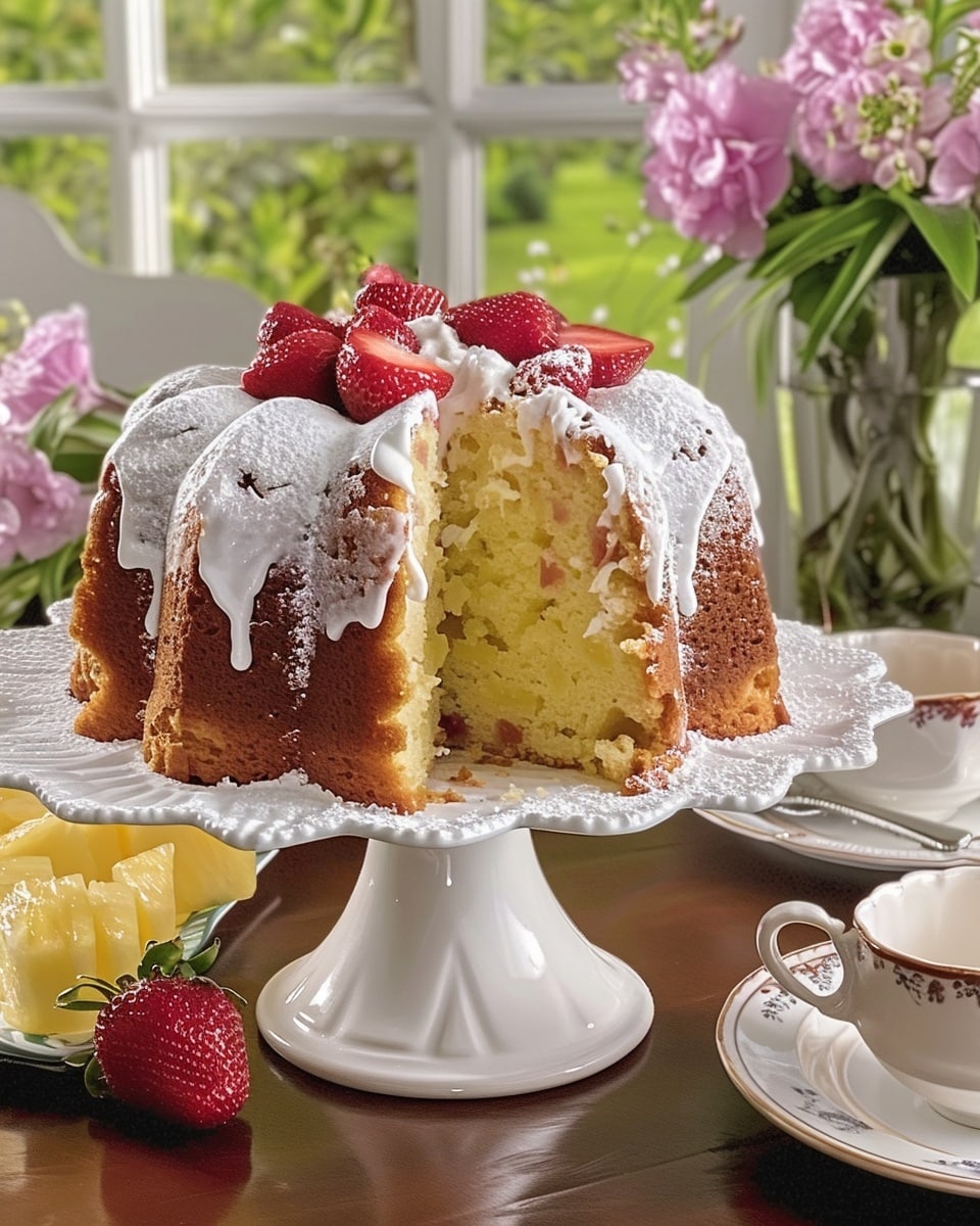 Delightful Strawberry Pineapple Pound Cake