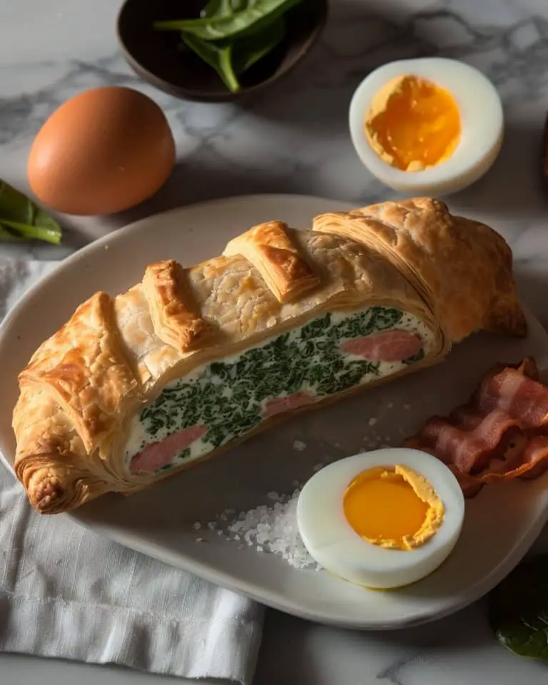 Spinach and Egg Puff Pastry Roll