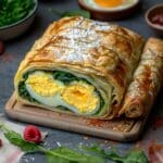 Spinach and Egg Puff Pastry Roll