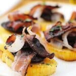 Grilled Polenta Crostini with Halal Cured Beef