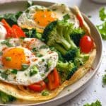 Mediterranean Breakfast Crepes with Egg and Veggies Delight