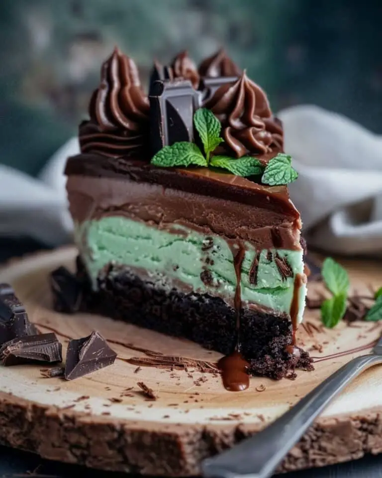 Mint Chocolate Fudge Cheesecake Cake