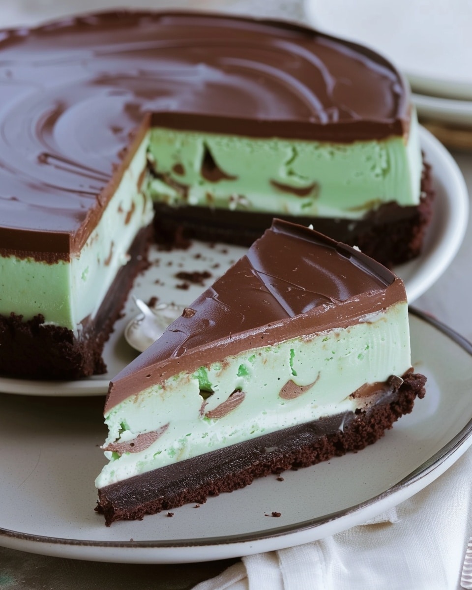 Mint Chocolate Fudge Cheesecake Cake