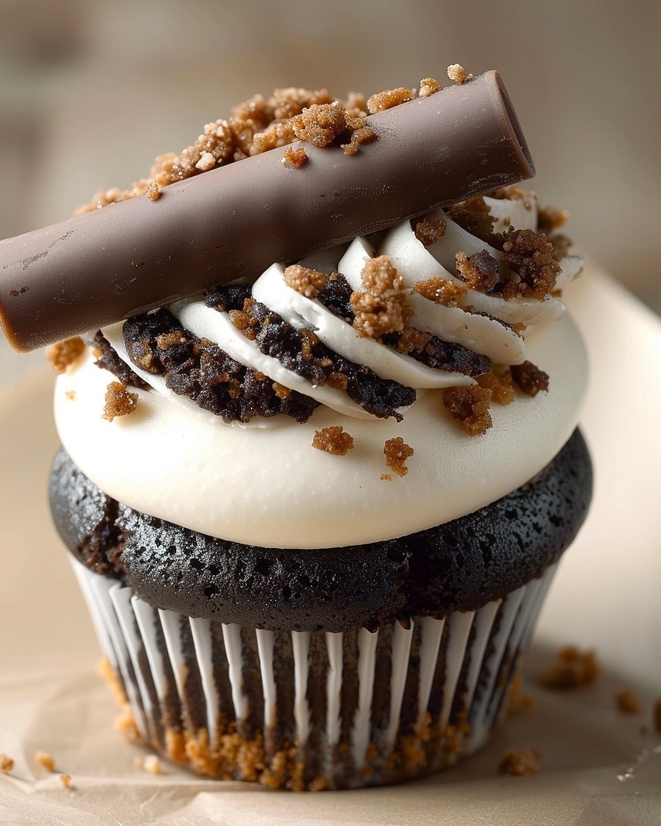 Mocha Cookie Crumble Cupcake