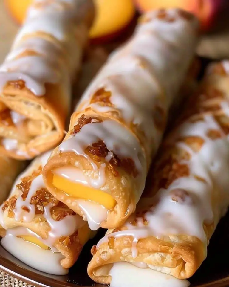 Peach Cobbler Egg Rolls
