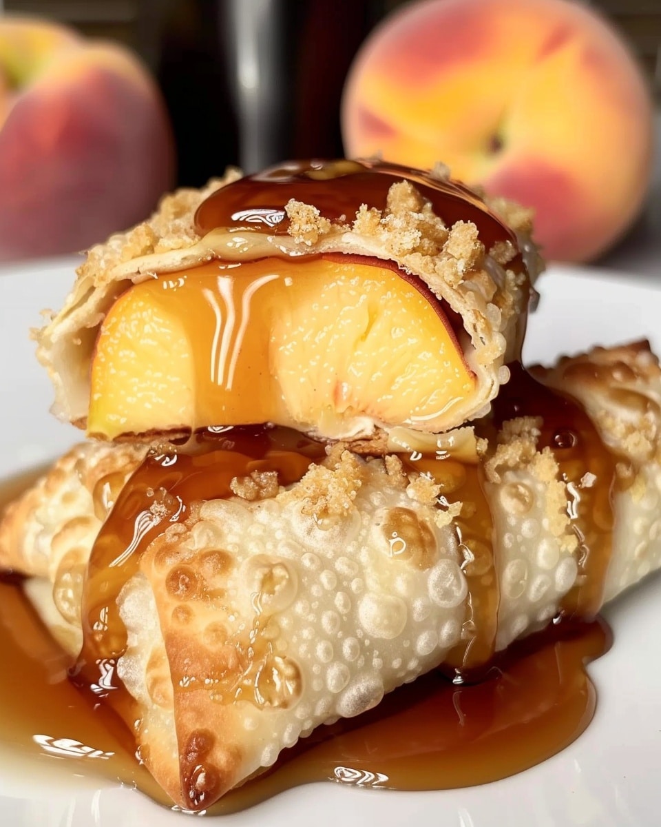 Peach Cobbler Egg Rolls