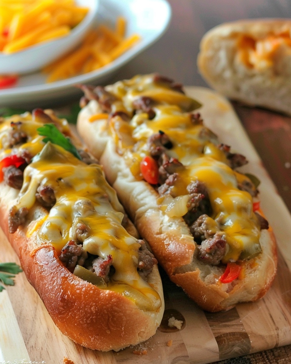 Philly Cheesesteak Cheesy Bread