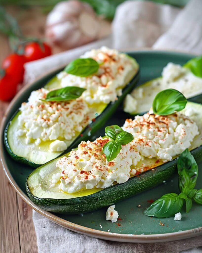 Stuffed Courgettes with Feta