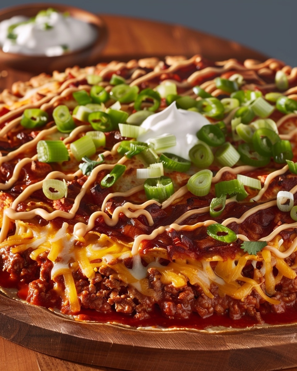 Three-Cheese Red Chile Enchilada Pie