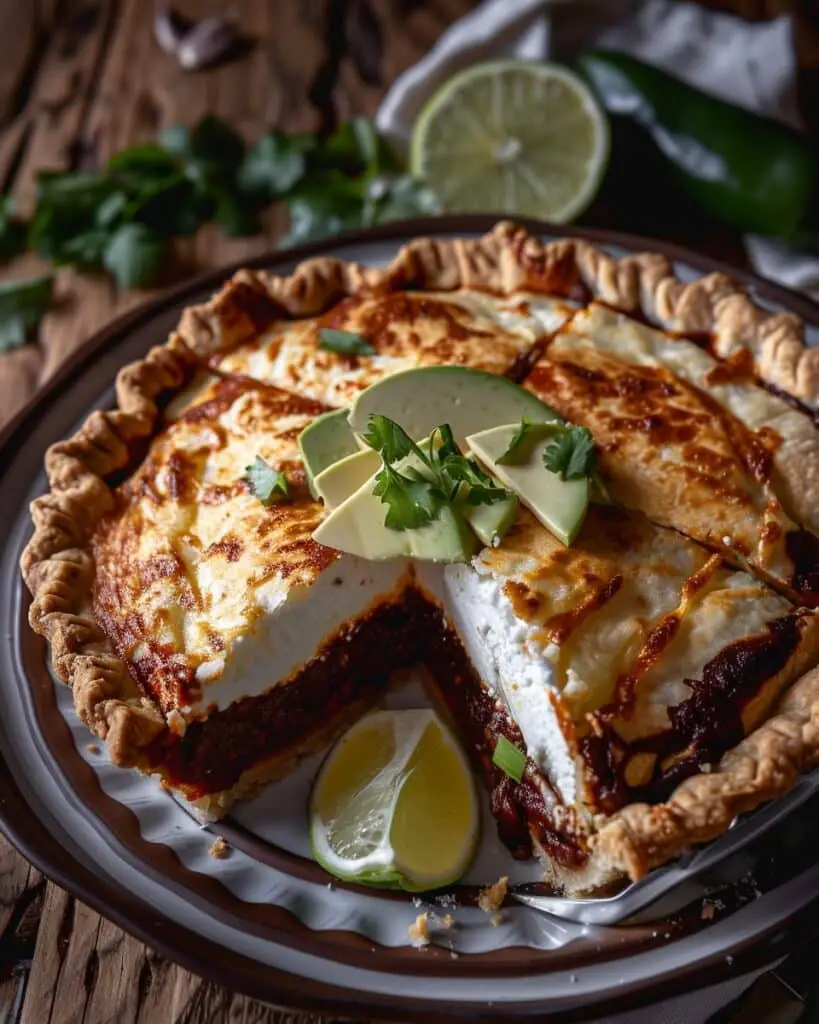 Three-Cheese Red Chile Enchilada Pie