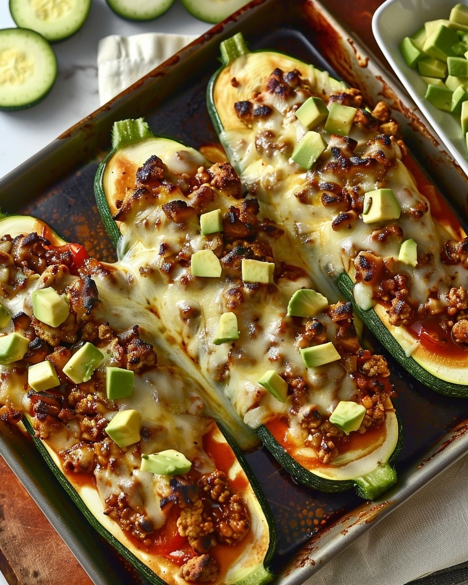 Zucchini Enchilada Boats
