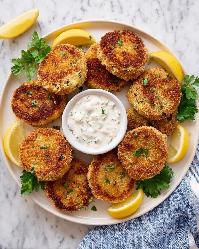 Crispy Potato Tuna Cakes with Tzatziki and Lemon Recipe