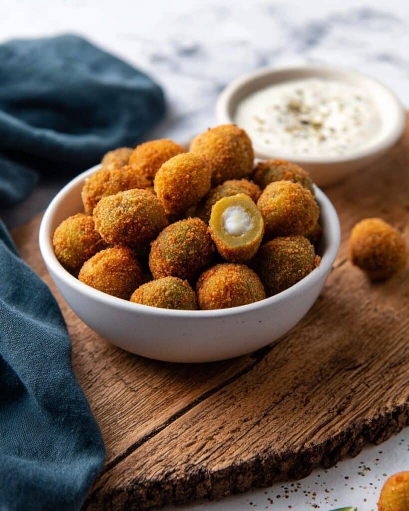 Deep Fried Garlic-Stuffed Olives Recipe