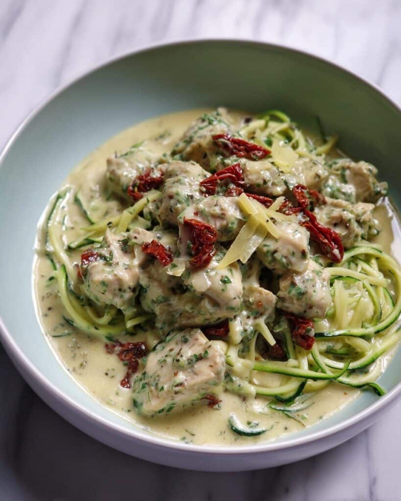Keto Pesto Chicken with Zucchini Noodles Recipe
