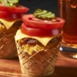 Cheeseburger Stuffed Tater Tot Cones