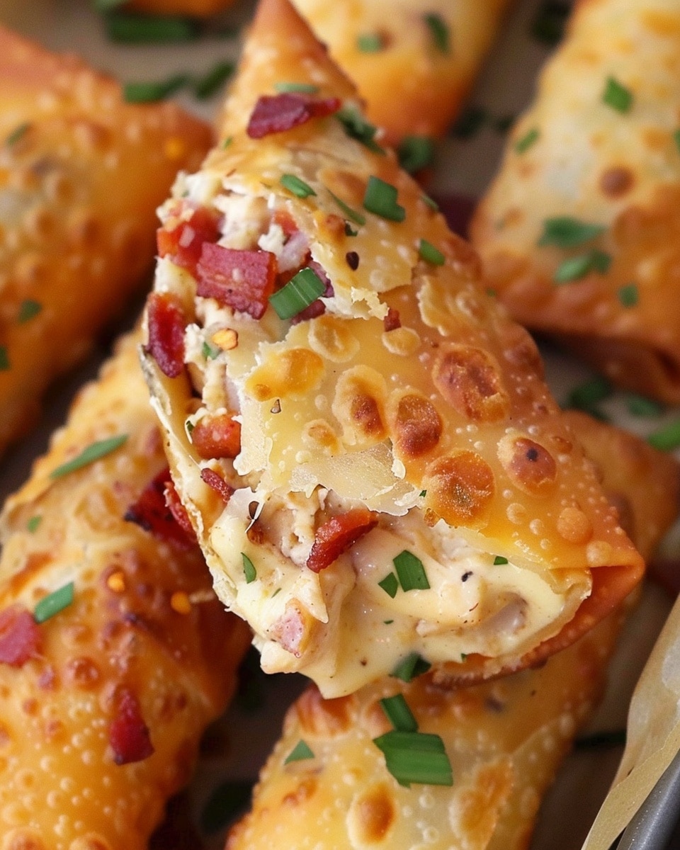 Cheesy Chicken Garlic Butter Egg Rolls