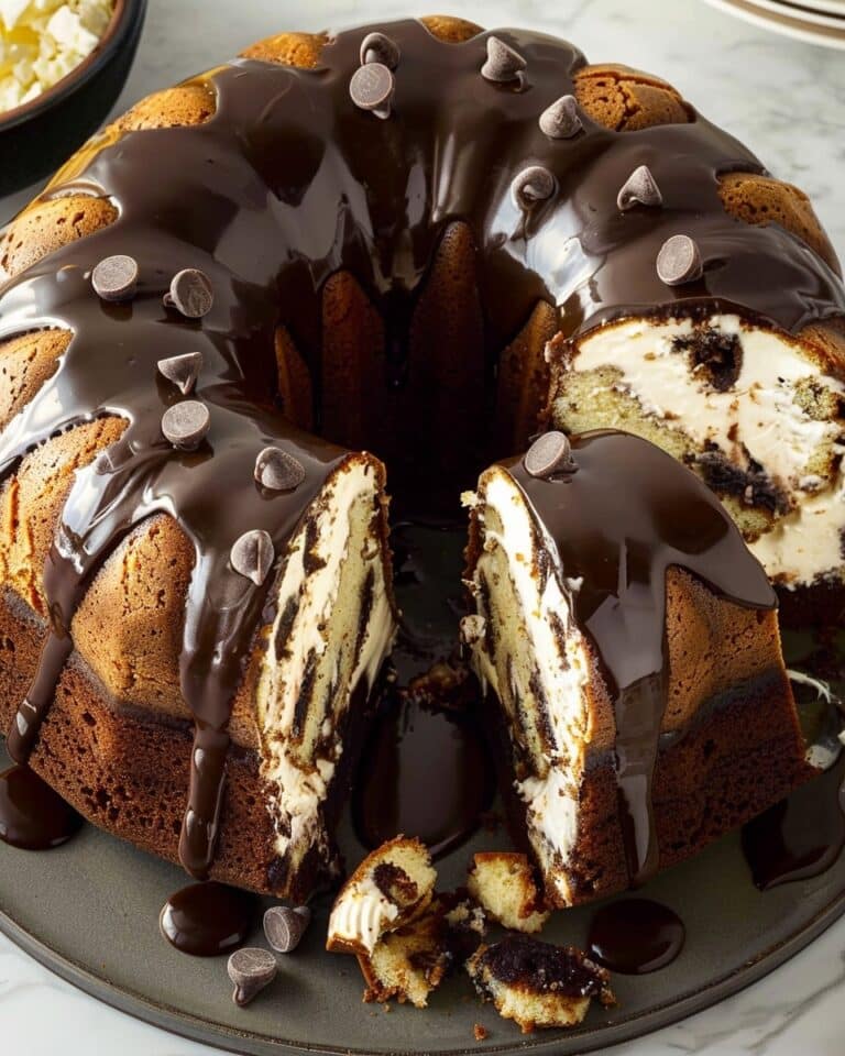Chocolate Chip Bundt Cake With Cheesecake Filling