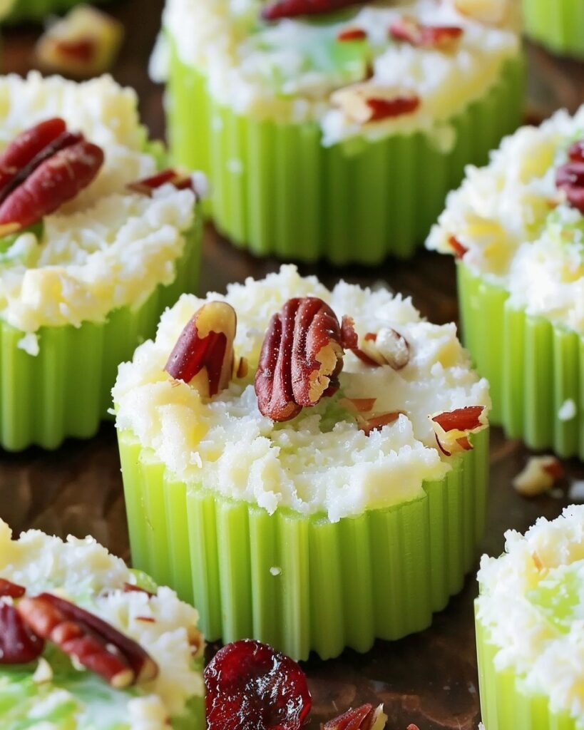 Cranberry Pecan Cream Cheese Celery Bites