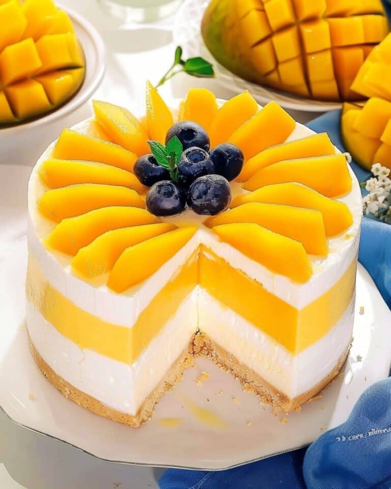 No-Bake Mango Mousse Cake (Easy & Creamy Summer Dessert!)