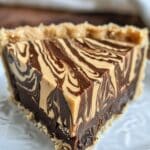 No Bake Peanut Butter Fudge Swirl Pie
