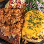 Pueblo Colorado Smothered Cheese Burger Plate