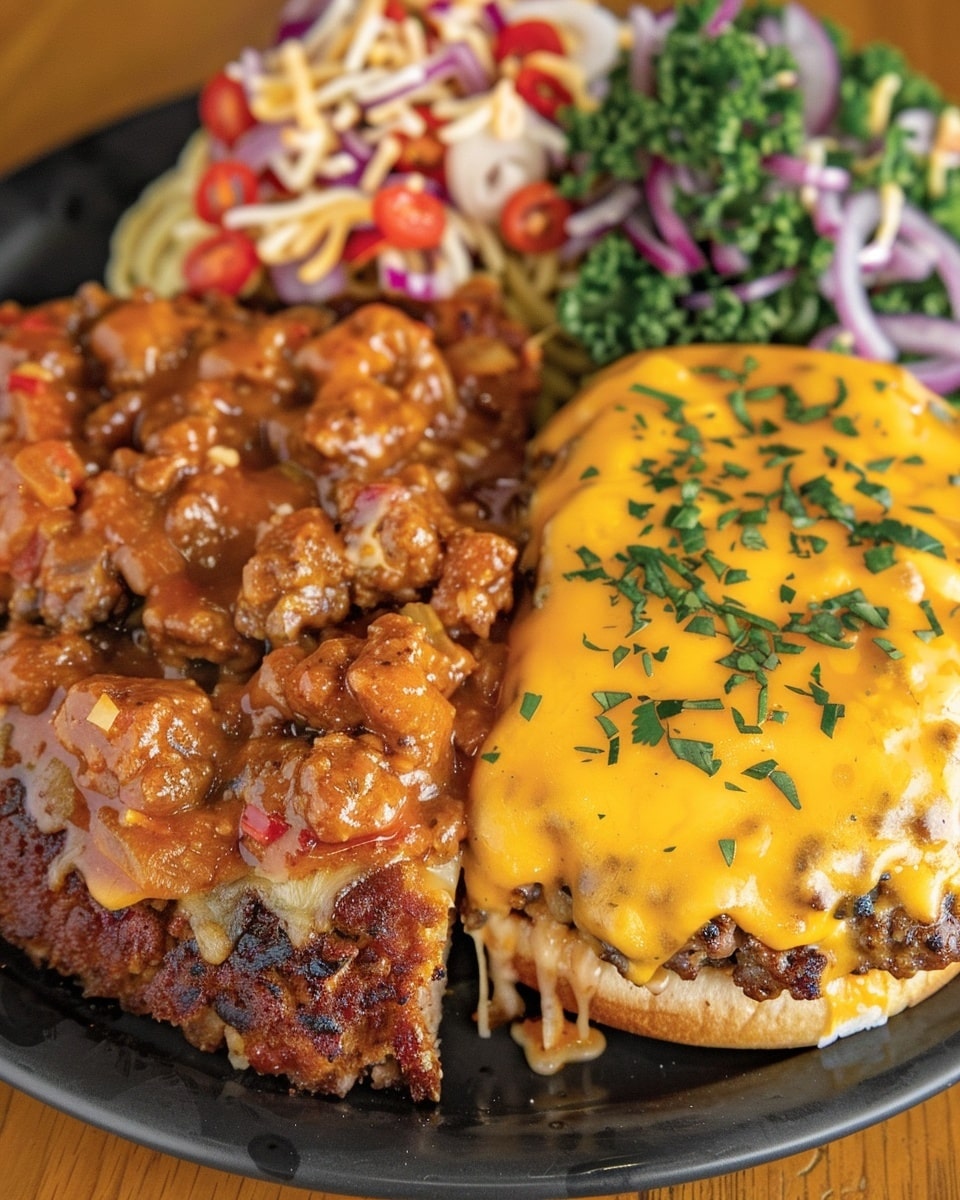 Pueblo Colorado Smothered Cheese Burger Plate